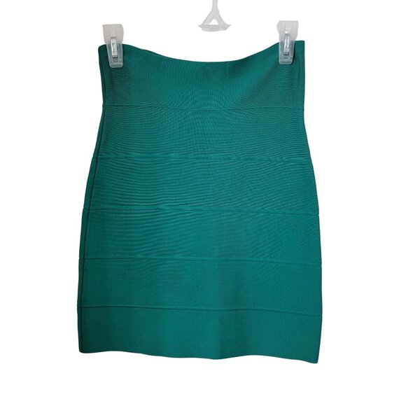 BCBGMaxAzria Size S Ultra Green Simone Bandage Mini Skirt, Gently Used Condition - Picture 3 of 8